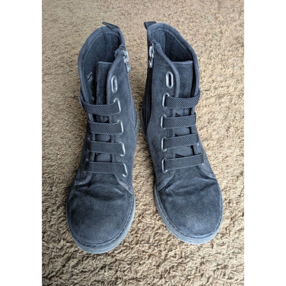 Blowfish Malibu Raco Faux Suede Black Boots Womens Size 10 Combat Ankle - Picture 1 of 8